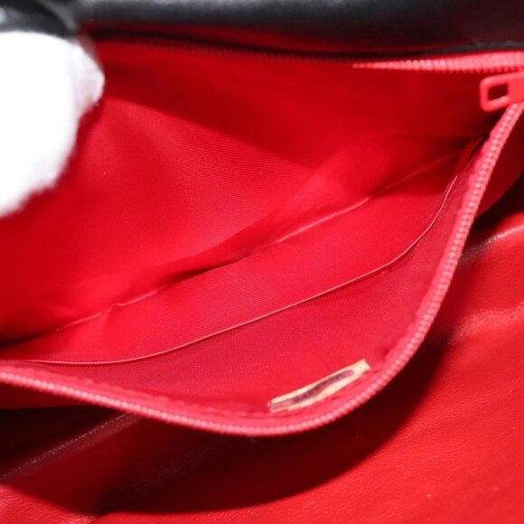 CHANEL Matelasse Chain Shoulder Bag Satin Black Gold CC Auth 113270AV - Picture 13 of 16